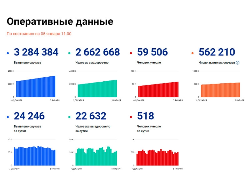В России вновь за сутки зарегистрировано больше 24 тысяч случаев COVID-19. Максимальное число заболевших и умерших - в Москве